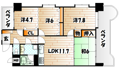 ライオンズマンション小倉駅南   間取り