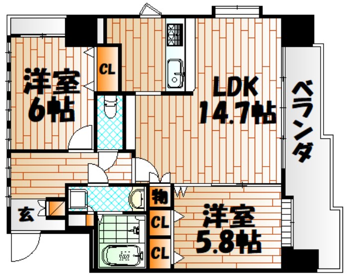 ニューサンリバー12番館 間取り