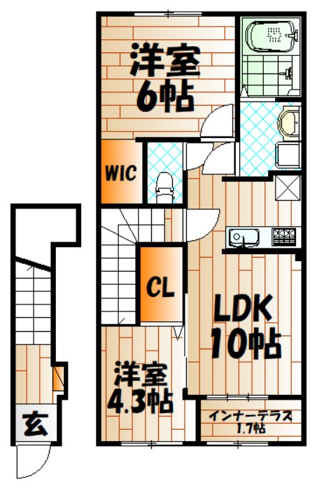 仮）春の町新築アパート 間取り