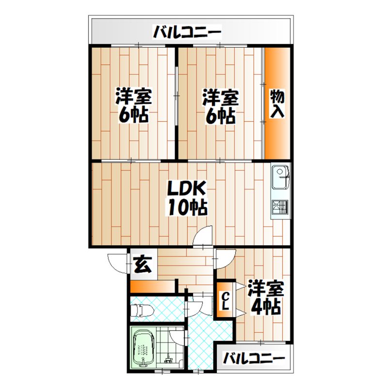 島名第五コーポ  間取り