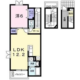 ラインハイム足立山 D 間取り