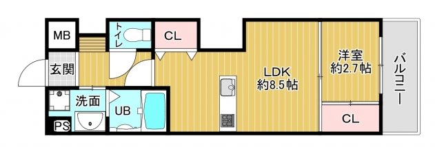 Studie小文字通り  間取り