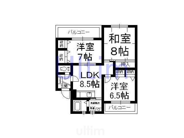 カーサＮＡＫＡＭＵＲＡ２ 間取り