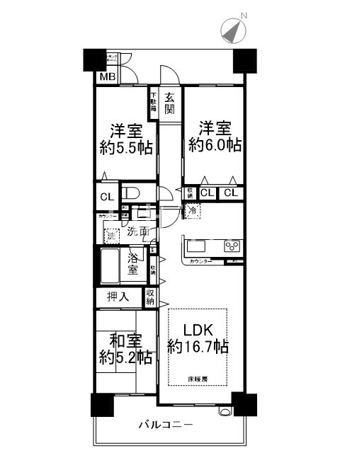 イニシア梅小路公園 間取り