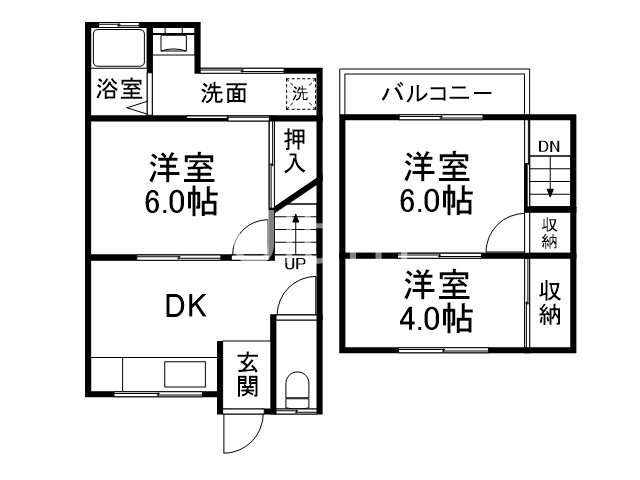 向島立河原町テラスハウス 間取り