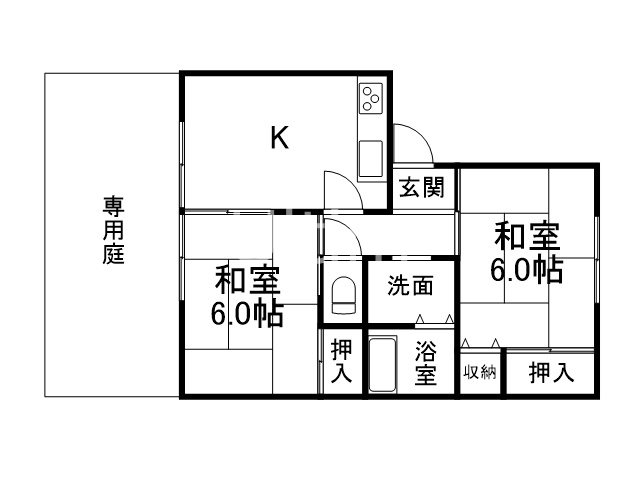 タウニーオオハタＢ棟 間取り