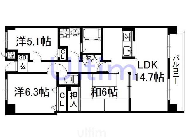 フレックス戸ノ内 間取り