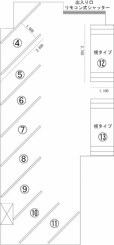 テルス川崎中島レジデンス　バイクガレージ 間取り