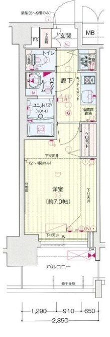 プレサンスジェネ丸の内 間取り