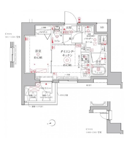 クレイシアIDZ上野 間取り