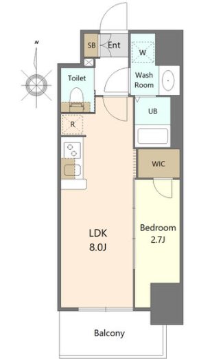 S-RESIDENCE亀島駅前ascent 間取り