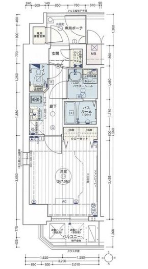 エステムコート名古屋新栄Ⅲグローリィ 間取り