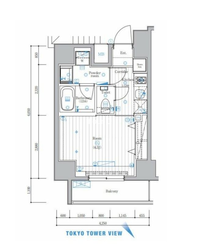 シーフォルム東麻布(ＳＹＦＯＲＭＥ　ＨＩＧＡＳＨＩ－ＡＺＡＢＵ) 間取り