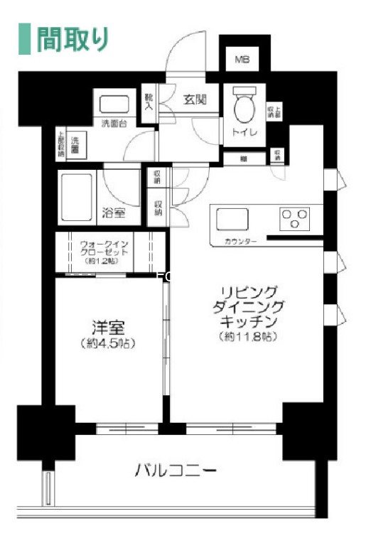パークリュクス日本橋小網町ｍｏｎｏ 間取り