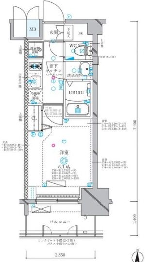 ディアレイシャス名古屋浄心Ⅱ 間取り