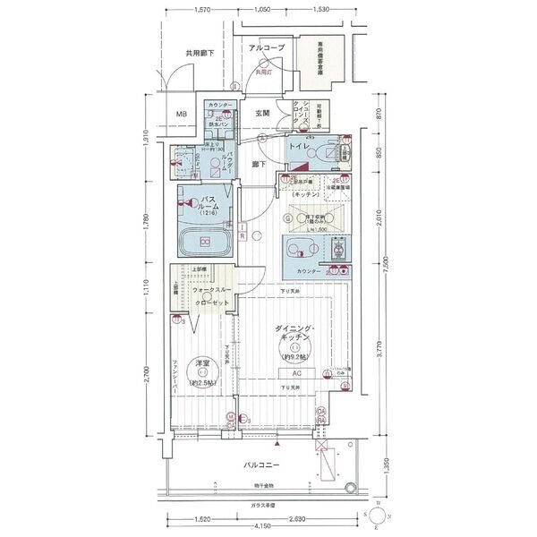 エステムコート名古屋新栄Ⅱアリーナ 間取り