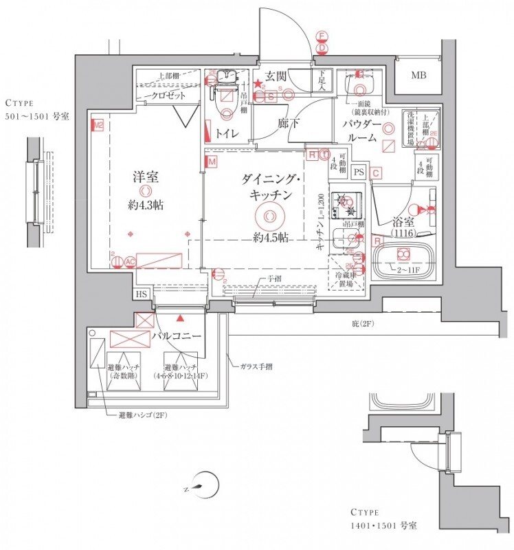 クレイシアIDZ上野 間取り
