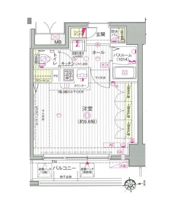 エステムプラザ品川駅前５ｔｈＡｖｅｎｕｅ 間取り