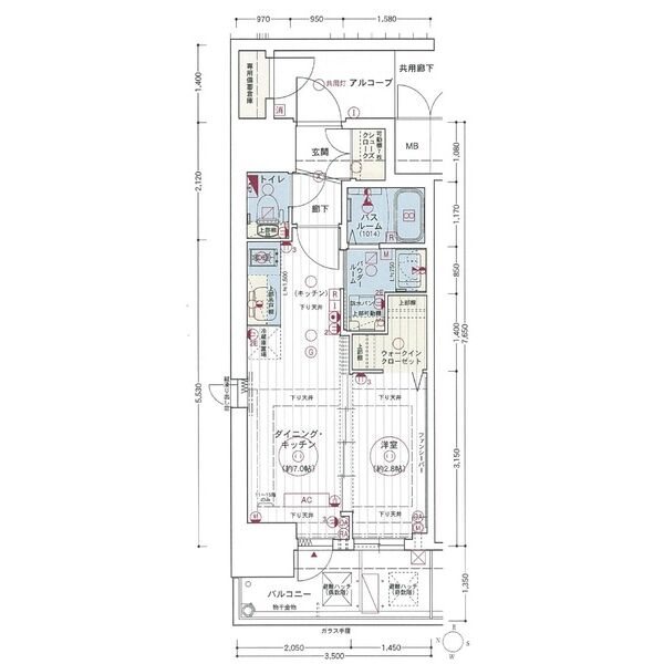 エステムコート名古屋新栄Ⅱアリーナ 間取り