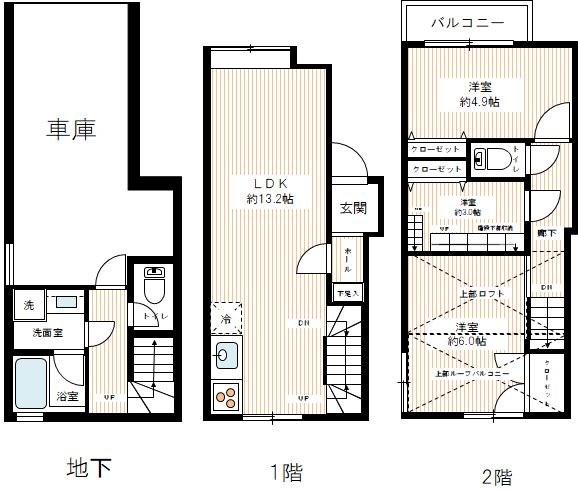 目黒区目黒３丁目戸建 間取り