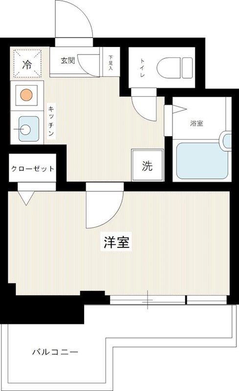 プレール池袋 0104号室 間取り