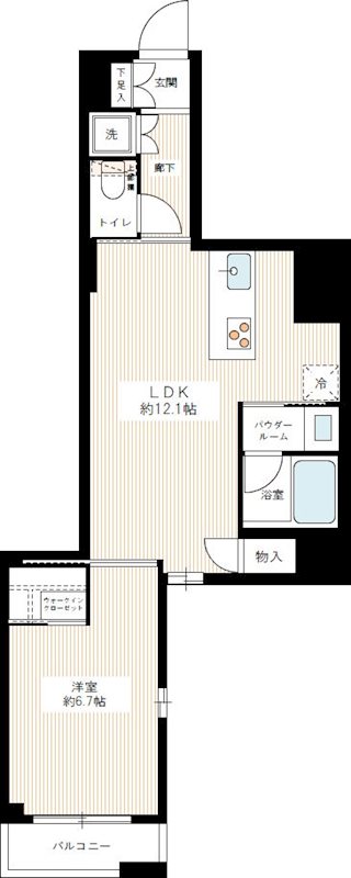 ＴＲＡＤＩＳ浅草橋 0704号室 間取り
