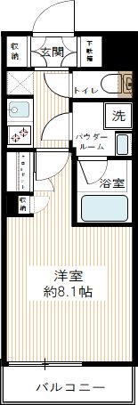ＡＲＴＥＳＳＩＭＯ ＳＩＲＩＵＳ 0504号室 間取り