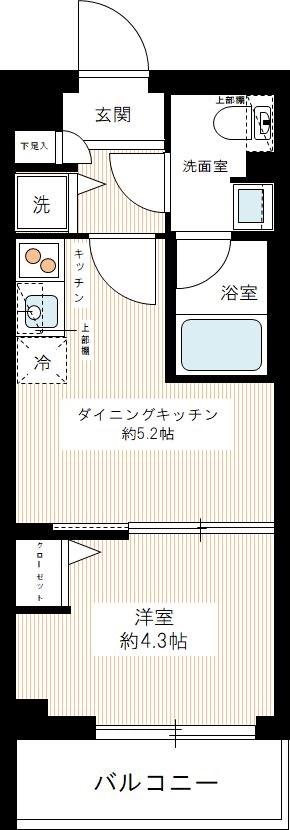 ＧＥＮＯＶＩＡ墨田八広ｓｋｙｇａｒｄｅｎ 0105号室 間取り