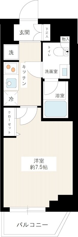 HY's crecer 清澄白河 0605号室 間取り