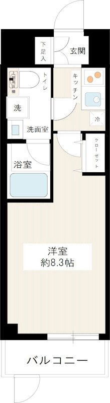 HY's Salire 用賀 0104号室 間取り