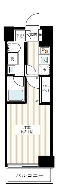 REALIZE千住大橋 0802号室 間取り