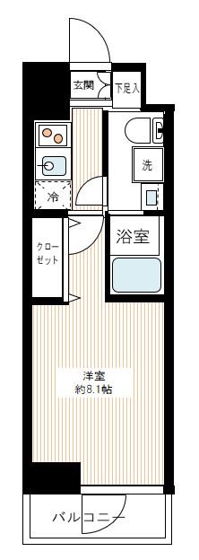 ＲＥＡＬＩＺＥ千住大橋 1101号室 間取り