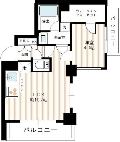 ミルーナヒルズ南蒲田 0404号室 間取り