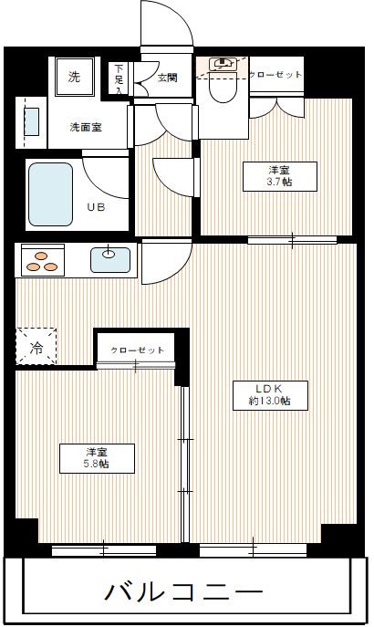 フュージョナル墨田 0601号室 間取り