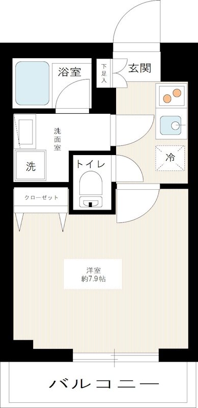 ＡＲＣＯＢＡＬＥＮＯ ＳＡＫＵＲＡＳＨＩＮＭＡＣＨＩ 0310号室 間取り