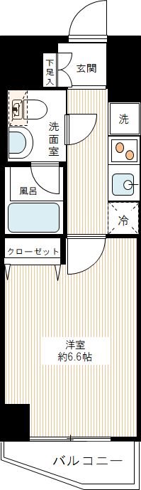 ＧＥＮＯＶＩＡ横浜関内ｓｋｙｇａｒｄｅｎ 0701号室 間取り