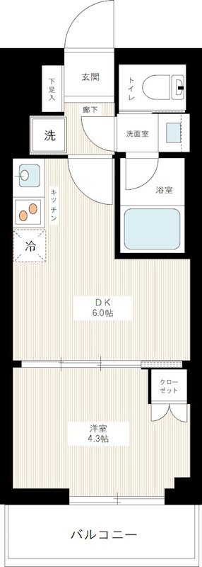 ハーモニーレジデンスクロスゲート 0103号室 間取り