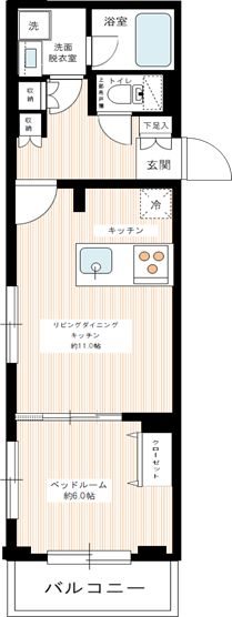 プレセダンヒルズ中野坂上 0104号室 間取り
