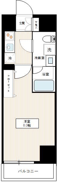 ＭＡ－ＲＯ ＳＥＮＪＵ ＣＲＥＳＴ ＴＡＰＰ 0602号室 間取り