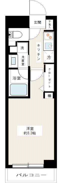 リヴシティ立川ミッド 0211号室 間取り
