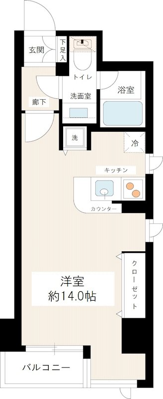 カスタリア新宿御苑 0203号室 間取り