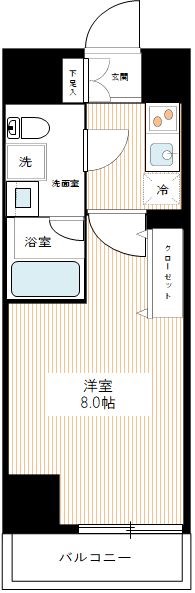 ＭＡ－ＲＯ ＳＥＮＪＵ ＣＲＥＳＴ ＴＡＰＰ 0801号室 間取り