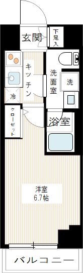 ＡＲＣＯＢＡＬＥＮＯ ＭＵＳＡＳＨＩＫＯＳＵＧＩ 0307号室 間取り