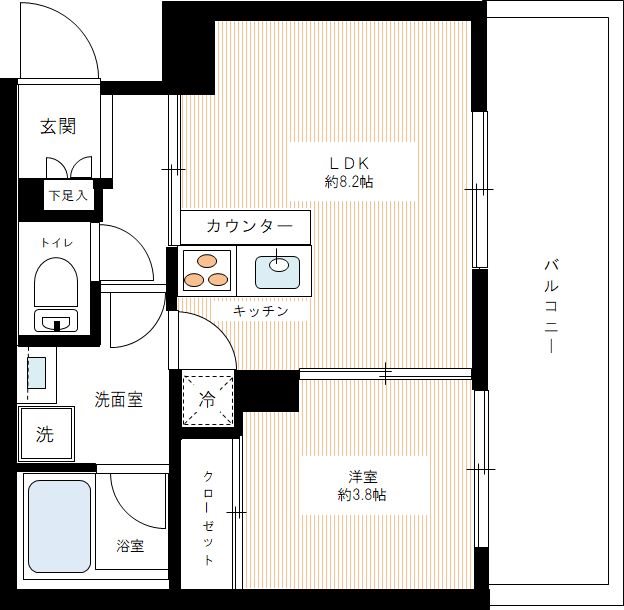 MAXIV小竹向原 0307号室 間取り