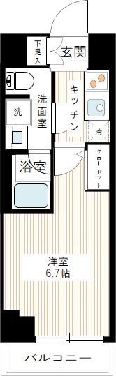 ＡＲＣＯＢＡＬＥＮＯ ＭＵＳＡＳＨＩＫＯＳＵＧＩ 0304号室 間取り