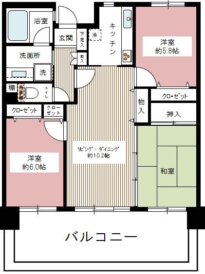 ライオンズマンション北赤羽リバーステージ 0703号室 間取り