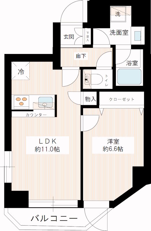 ブライズ蒲田ＳＯＵＴＨ 0501号室 間取り