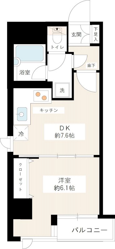 カスタリア新宿御苑 1206号室 間取り