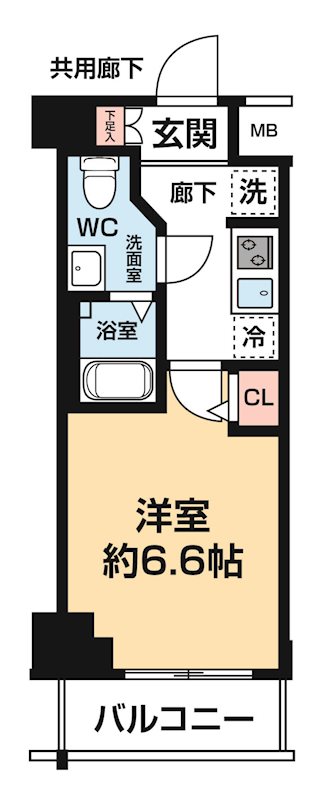 ＡＲＣＯＢＡＬＥＮＯ ＭＵＳＡＳＨＩＫＯＹＡＭＡ 0406号室 間取り