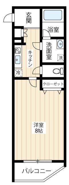 ＡＲＣＯＢＡＬＥＮＯ ＫＡＷＡＳＡＫＩＨＩＲＡＭＡ 0202号室 間取り
